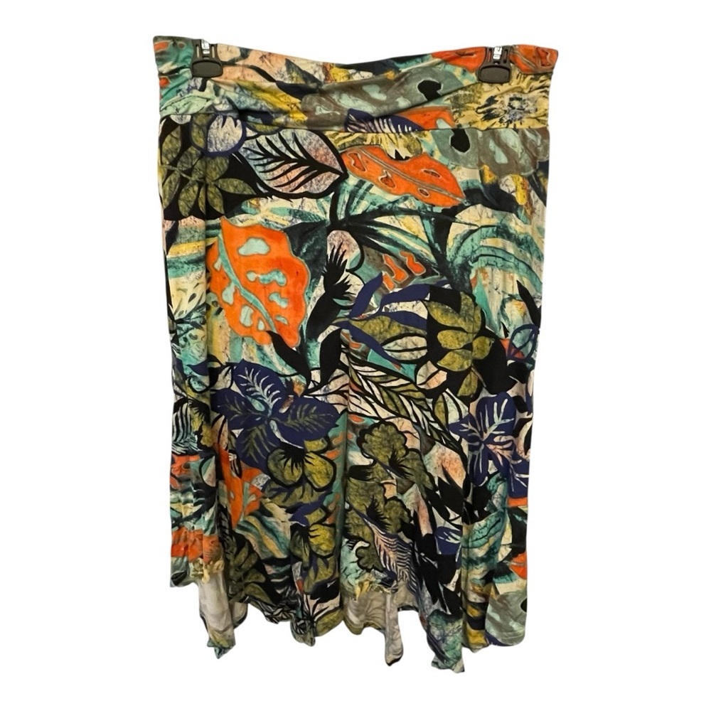 Asymmetrical Floral Skirt - Multicolor